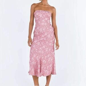 Princess Polly Strapless Pink Floral Dress